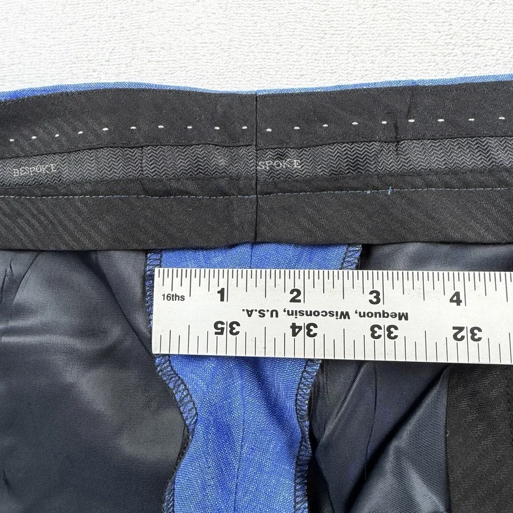 StudioSuits BESPOKE 3 Piece Tuxedo Linen Suit 44L 34x31 Vest Satin Stripe Shawl